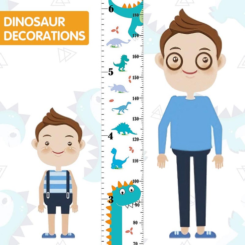 Outivity Growth Chart for Kids, Height Chart for Kids/Boys/Girls/Baby, Canvas & Wooden, Removable Growth Height Chart, Christmas Wall Room Decor -Dinosaur - Image 3